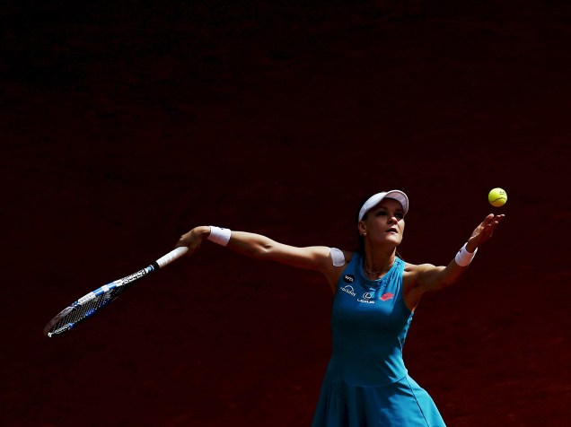 Agnieszka Radwanska da Polônia, durante torneio de tênis em Madri, Espanha - 04/05/2015