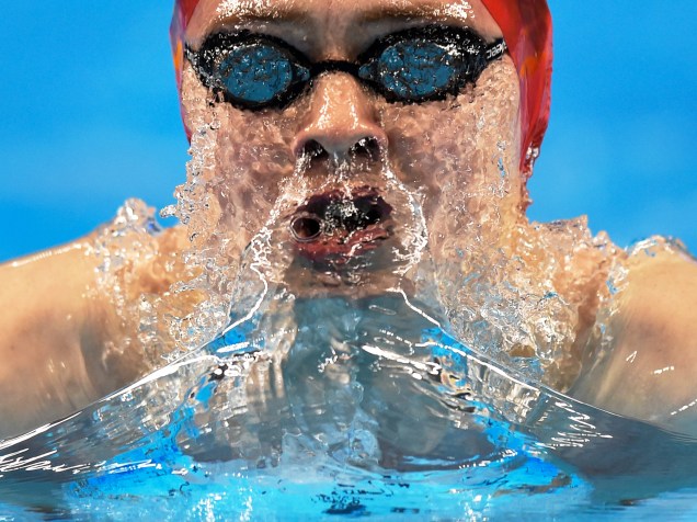 Charlie Attwood, da Grã-Bretanha, compete durante os 200m peito de natação nos Jogos Europeus em Baku, no Azerbaijão - 23/06/2015