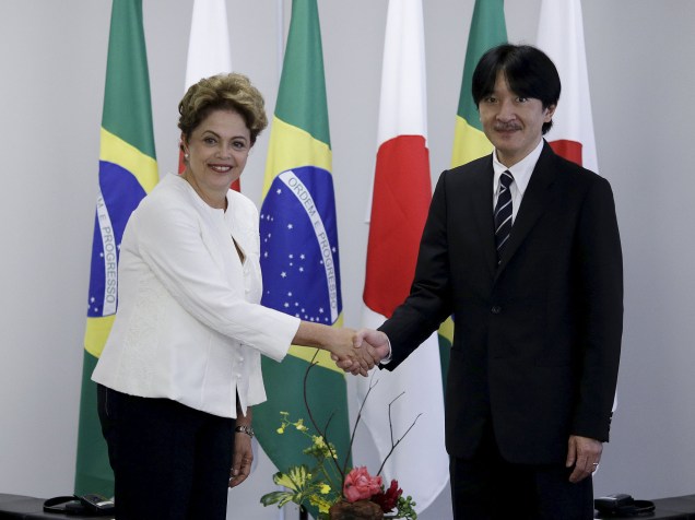 A presidente Dilma Rousseff, durante a visita do príncipe Akishino, filho do imperador Akihito, do Japão, no Palácio do Planalto, nesta sexta-feira (06)