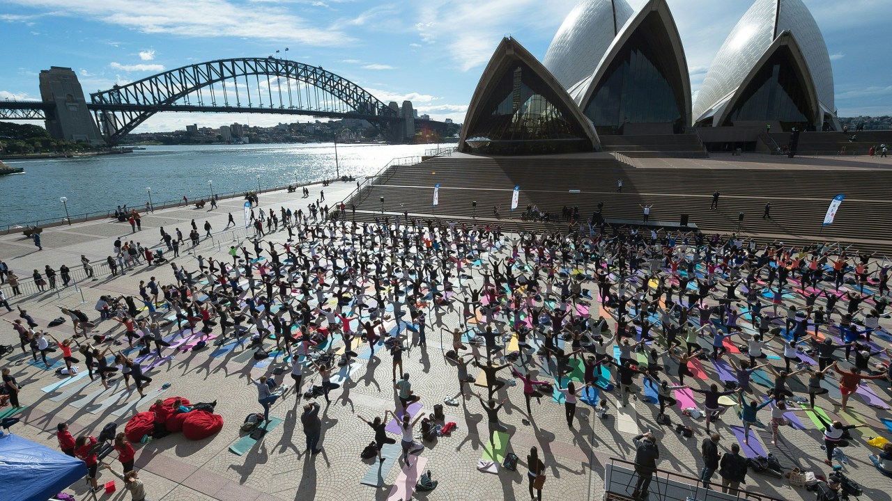 Dia Internacional da Yoga em Sydney, na Austrália