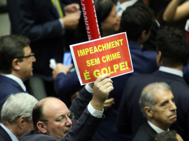Sessão para votação do processo de impeachment da presidente Dilma Rousseff no plenário da Câmara dos Deputados, em Brasília - 17/04/2016
