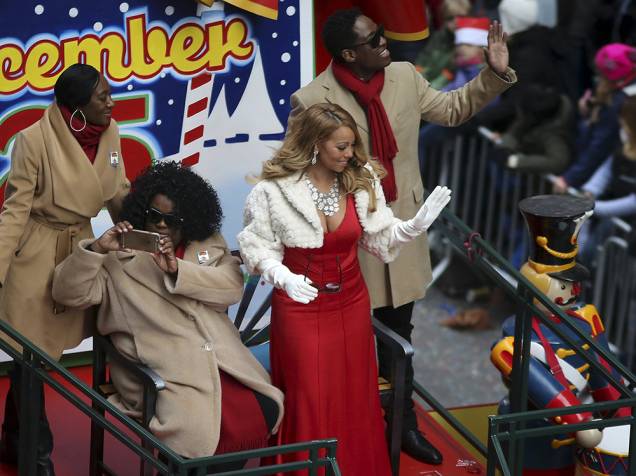A cantora Mariah Carey durante a Parada de Ação de Graças da Macys em Nova York