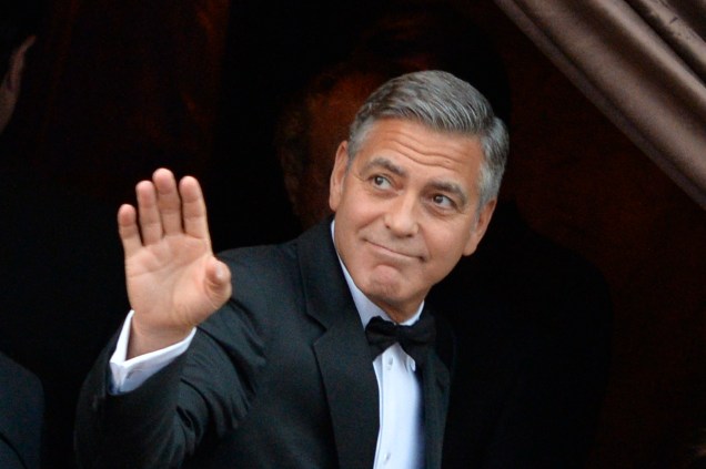 George Clooney chega para sua cerimônia de casamento, em Veneza, na Itália
