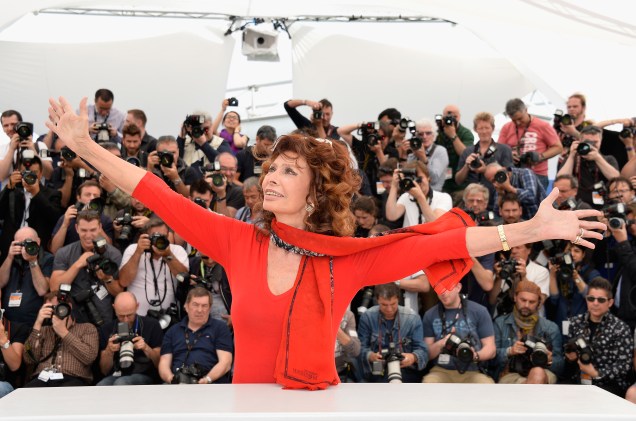 A atriz italiana Sophia Loren durante a 67ª edição do Festival de Cannes, na França, em maio de 2014
