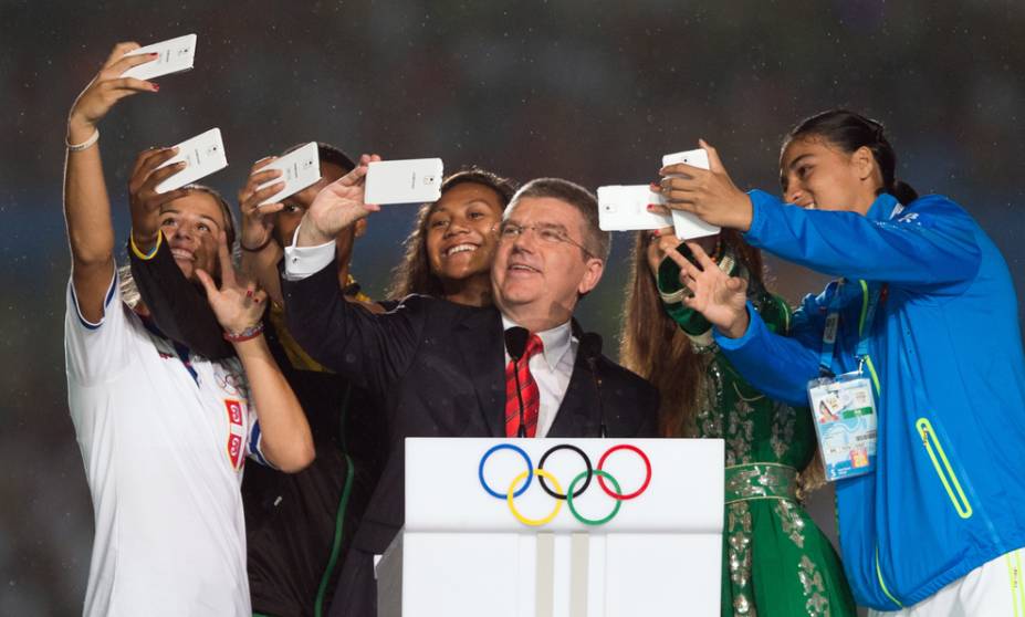 O presidente do Comitê Olímpico Internacional (COI),Thomas Bach, na cerimônia de abertura dos Jogos Olímpicos da Juventude 2014