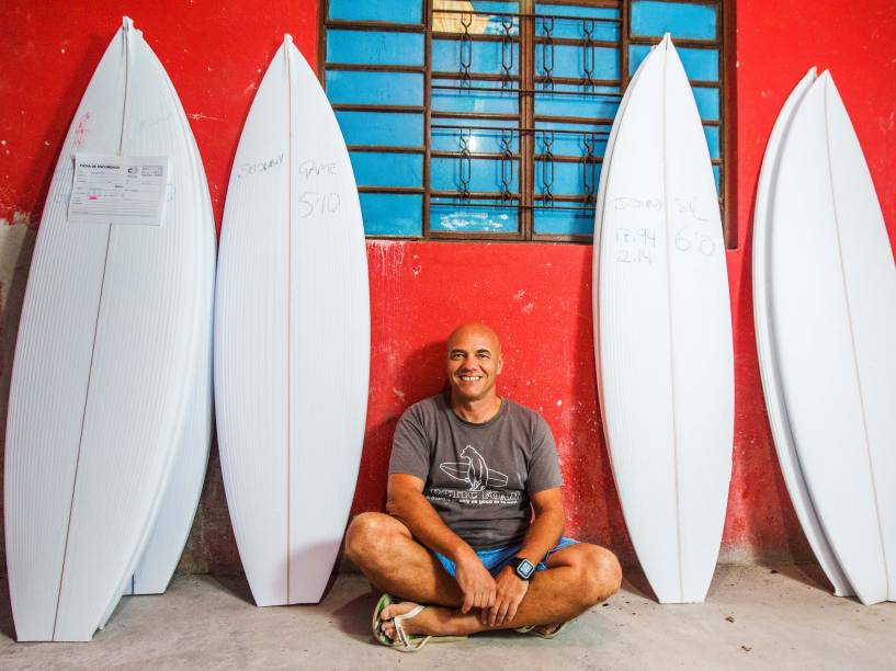 Johnny Cabianca, criador das pranchas usadas pelo campeão mundial Gabriel Medina<br>