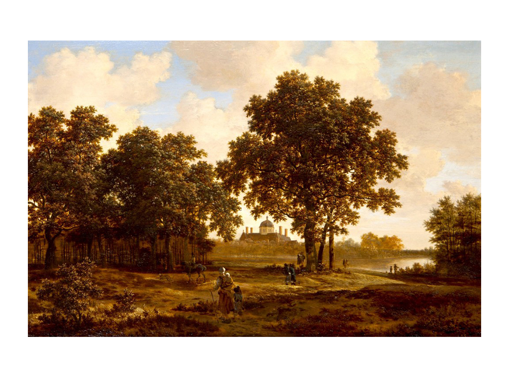 "A floresta de Haia com vista para o palácio Huis ten Bosch", de Joris van der Haagen