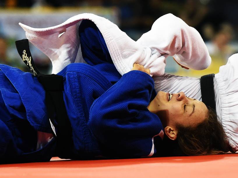 Nathália Brigida na disputa feminina pela medalha de prata no judo durante os Jogos Pan-Americanos, em Toronto, Canadá