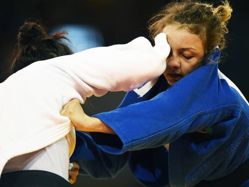 A judoca brasileira Nathália Brigida em ação nos Jogos Pan-Americanos de Toronto, no Canadá