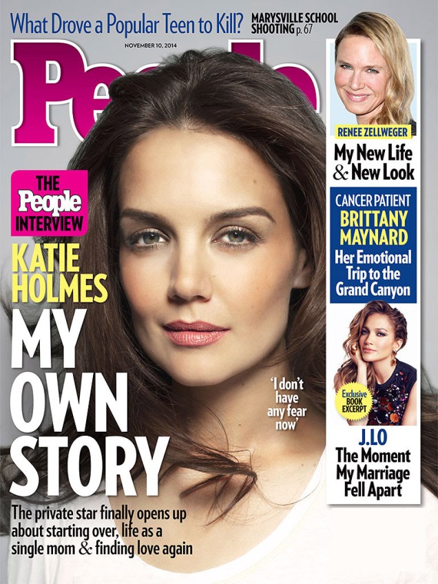 Capa da revista People em que Katie Holmes diz ter vida mais leve após casamento com Tom Cruise