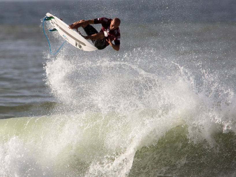 Kelly Slater na terceira fase do Rio Pro 2015, etapa brasileira do Circuito Mundial de Surfe