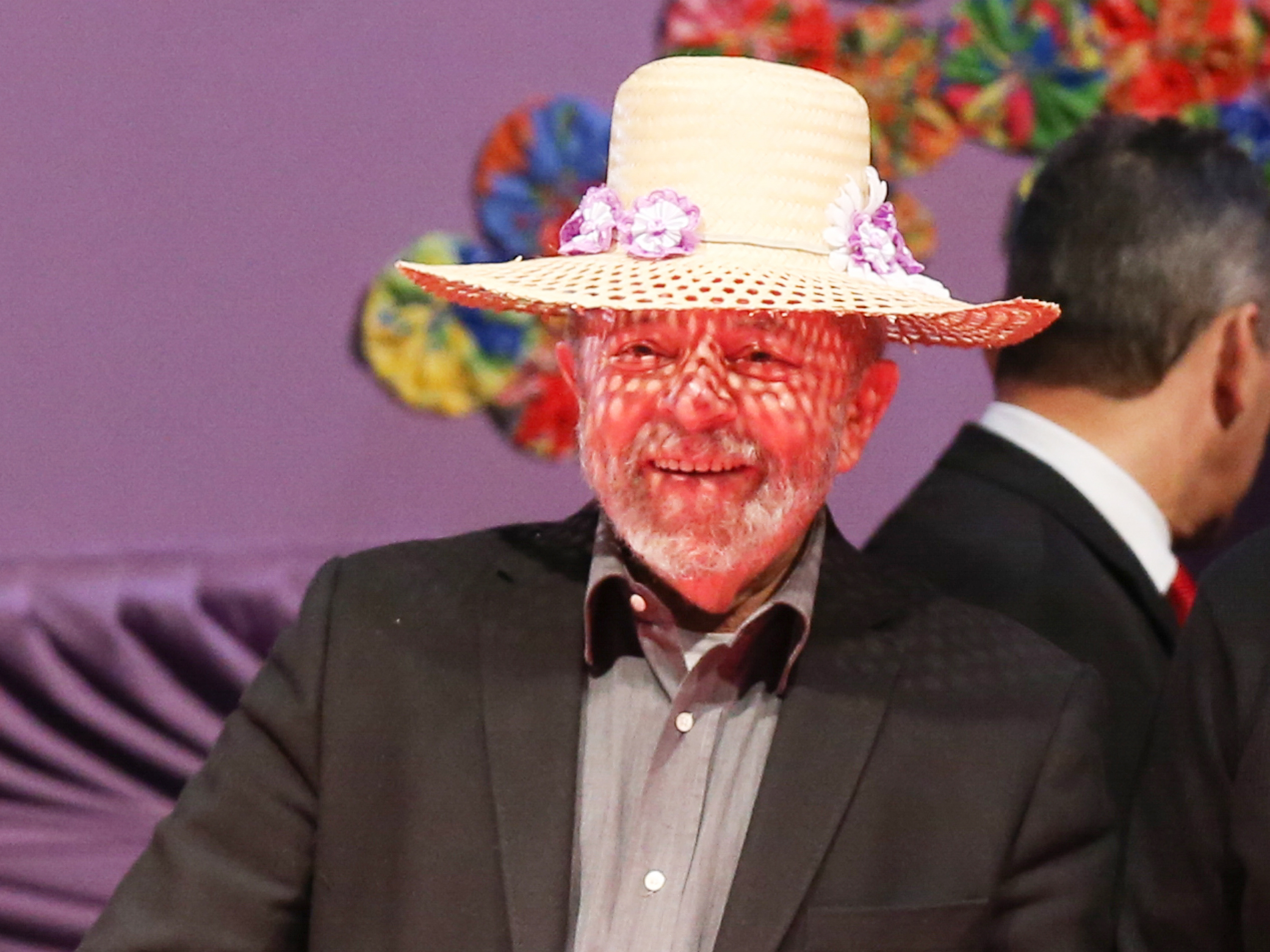 O ex-presidente Lula, dono de um tríplex no Guarujá, na abertura da 5ª Marcha das Margaridas, nesta terça-feira