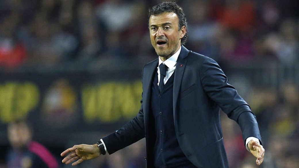 O técnico do Barcelona, Luis Enrique, na derrota para o Celta, no Camp Nou