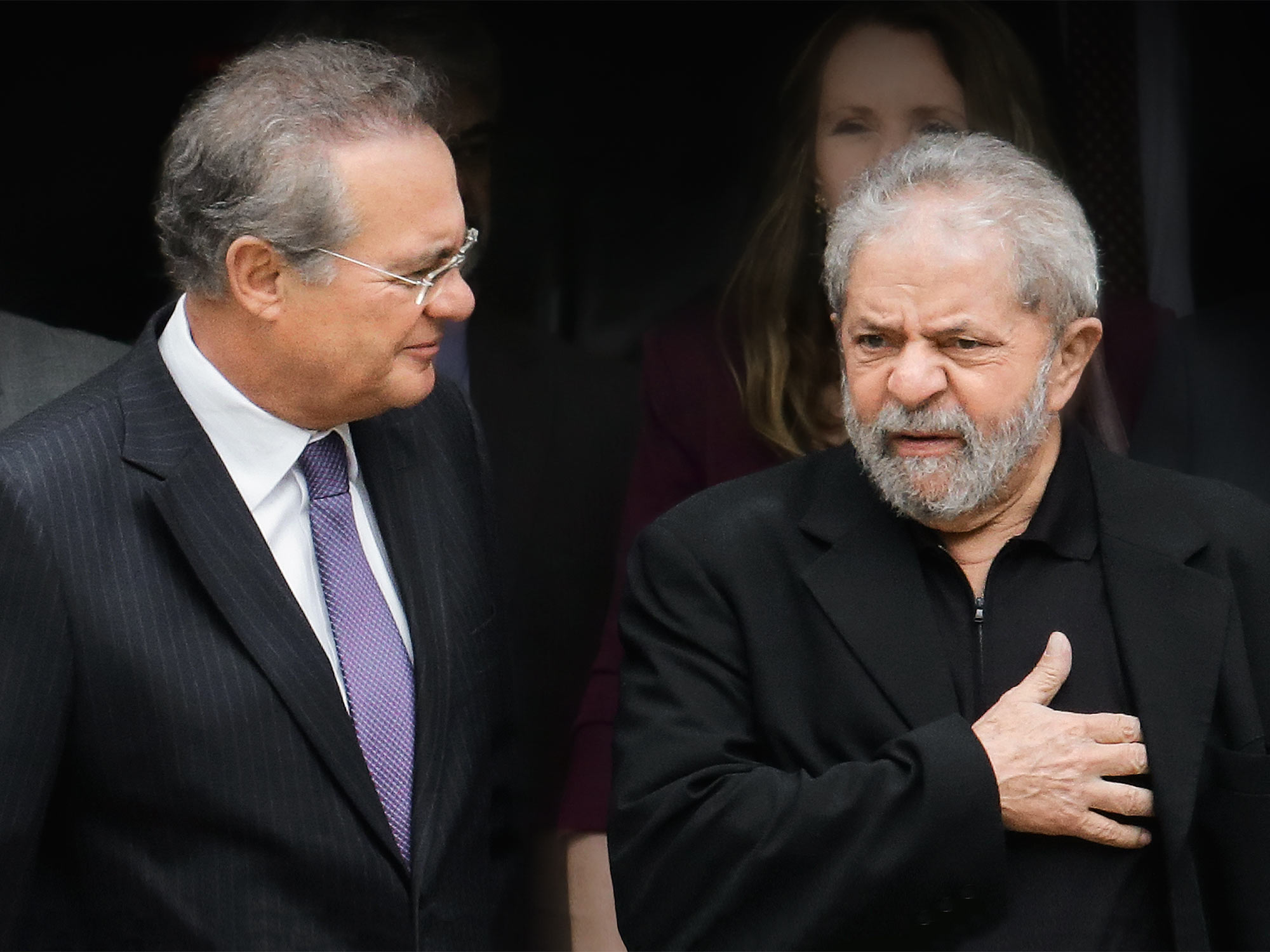 MITO - Lula com Renan Calheiros: busca de apoio para manter o que ainda lhe resta de poder e influência