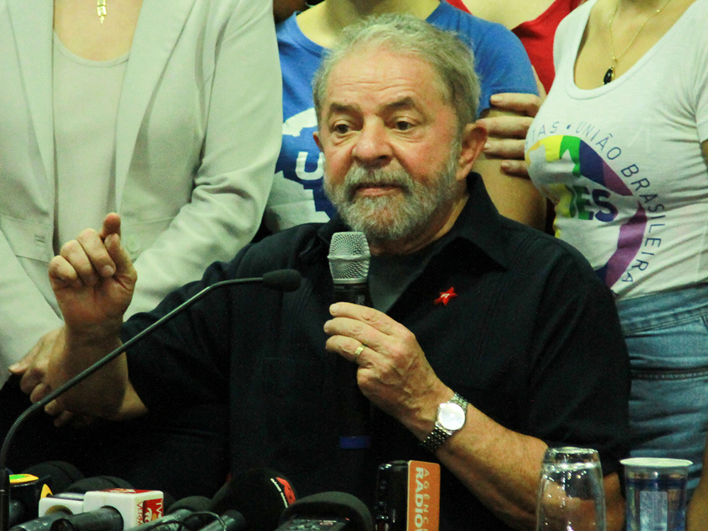 Ex-Presidente Luiz Inacio Lula da Silva em entrevista coletiva na sede nacional do Partido dos Trabalhadores, no centro de São Paulo (SP)
