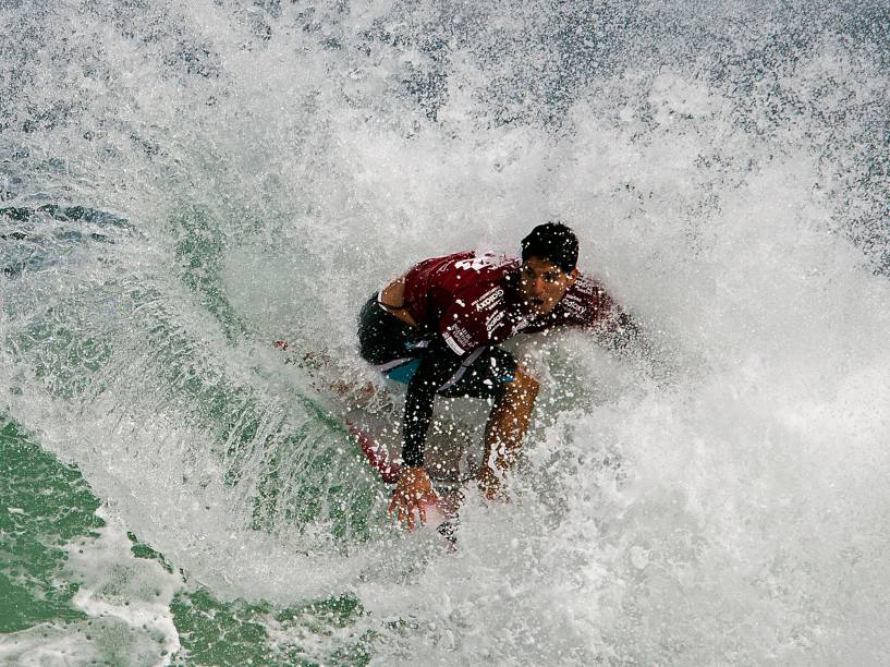 O brasileiro Gabriel Medina durante a terceira etapa da competição Rio Pro 2015