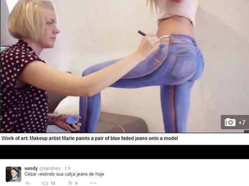 Internautas transformam a calça que Cézar usou na final do BBB15 em meme