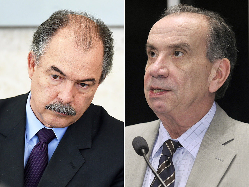 O ministro da Educação, Aloizio Mercadante, e o senador Aloysio Nunes (PSDB-SP)