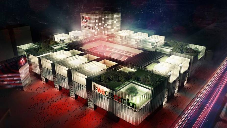 Projeto do futuro estádio do Milan, que deve ficar pronto até 2019