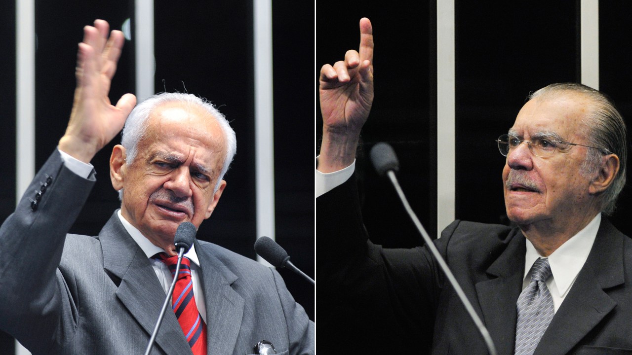 Senadores Pedro Simon e José Sarney