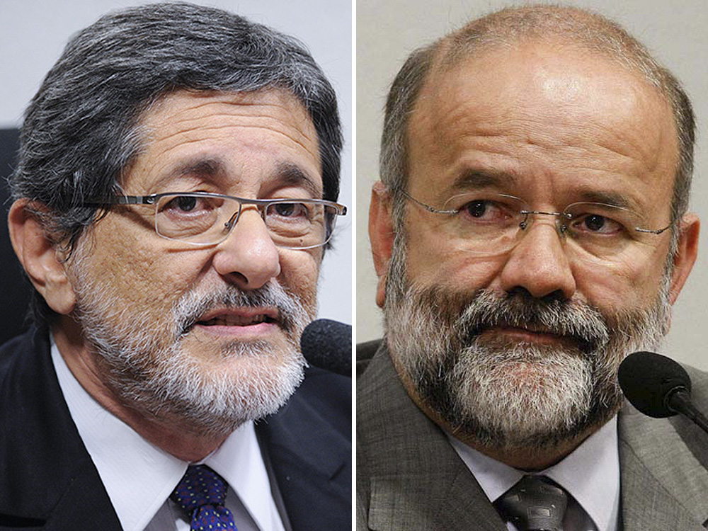 José Sérgio Gabrielli (esq.), ex-presidente da Petrobrás, e João Vaccari Neto (dir.), tesoureiro do PT