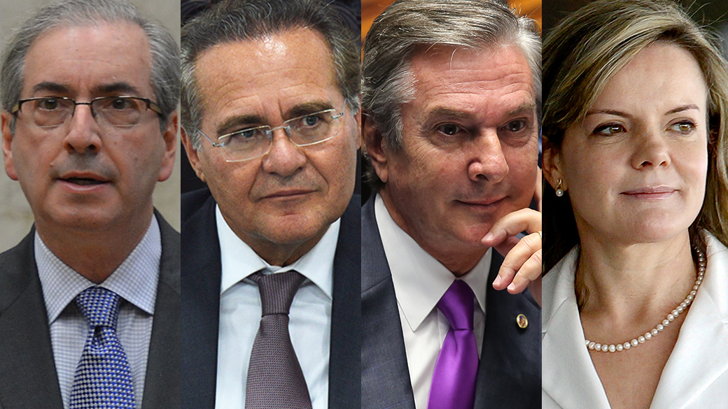 Eduardo Cunha, Renan Calheiros, Fernando Collor e Gleisi Hoffmann