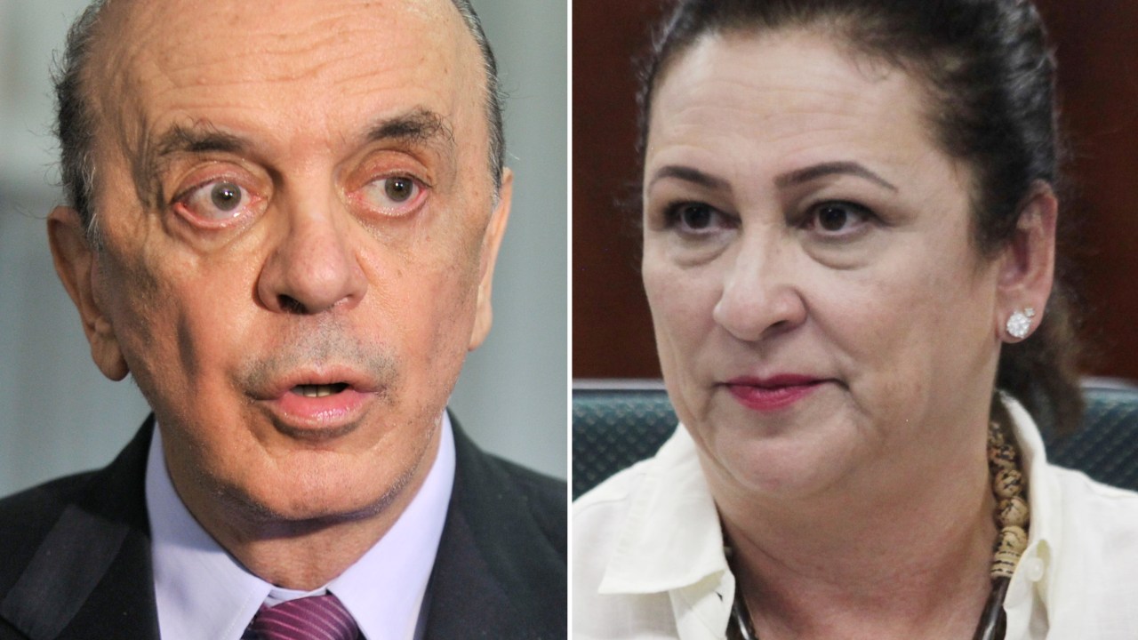 O senador José Serra e a ministra da Agricultura Katia Abreu
