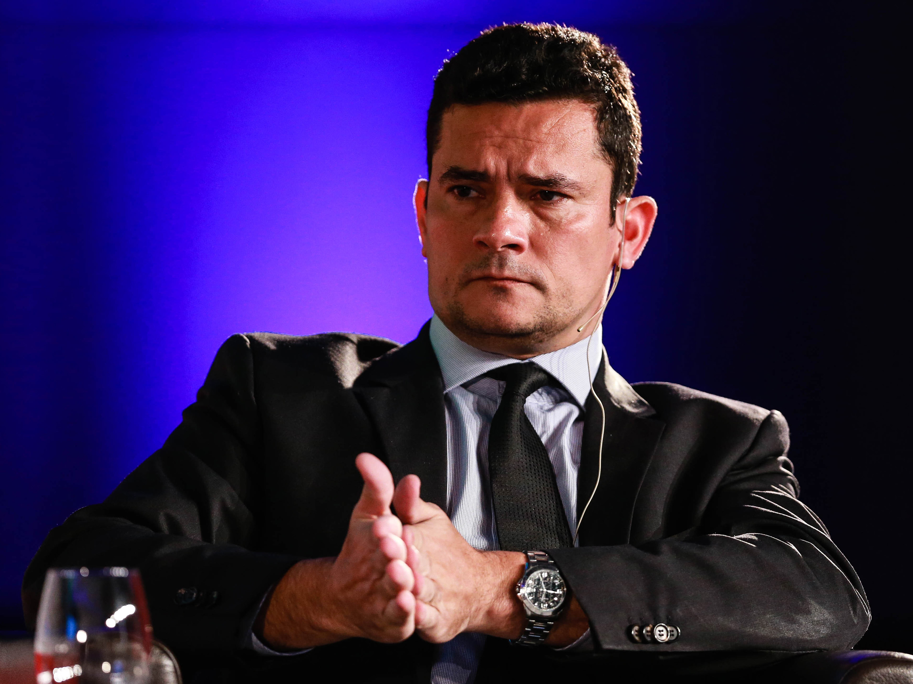 Sergio Moro durante evento realizado pela revista "The Economist" no Hotel Grand Hyatt em São Paulo