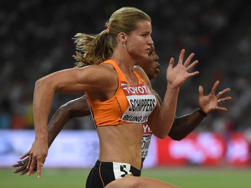 A holandesa Dafne Schippers durante os 100 metros