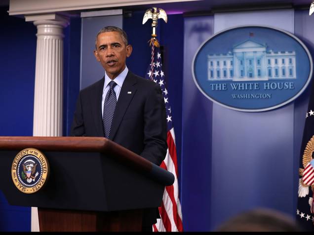 O presidente dos Estados Unidos, Barack Obama, realiza pronunciamento na Casa Branca, para falar sobre o massacre na boate Pulse, em Orlando, Flórida - 12/06/2016