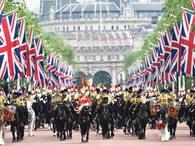 Parada Trooping the Colour, que celebra o aniversário da rainha Elizabeth II, em Londres, na Inglaterra - 11/06/2016