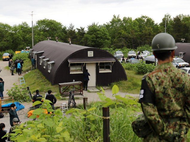 Base militar na cidade japonesa de Shikabe em Hokkaido local onde o menino de sete anos desaparecido passou quase uma semana abrigado - 03/06/2016<br><br>