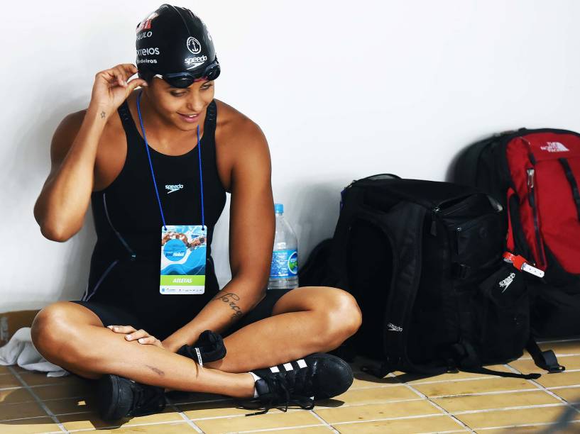 Etiene Medeiros durante 44º Troféu José Finkel de Natação, o Campeonato Brasileiro da modalidade, que está sendo realizado no Clube Pinheiros, em São Paulo