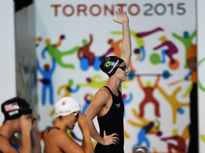 A brasileira Graciele Herrmann na final dos 100m livre nos Jogos Pan-Americanos de Toronto, no Canadá