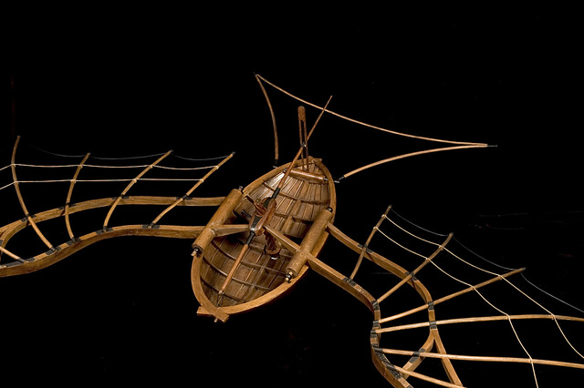 Nave voadora de Leonardo da Vinci na mostra do Centro Cultural Fiesp