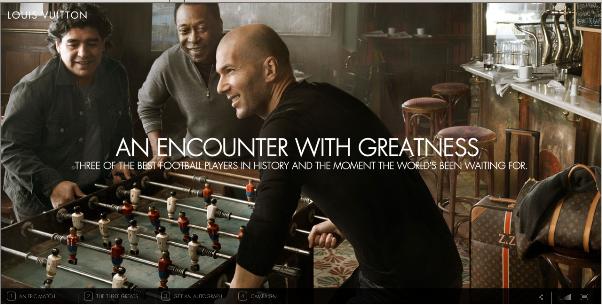 Pelé, Maradona e Zidane, em campanha da grife Louis Vuitton Pelé, Maradona e Zidane, em campanha da grife Louis Vuitton