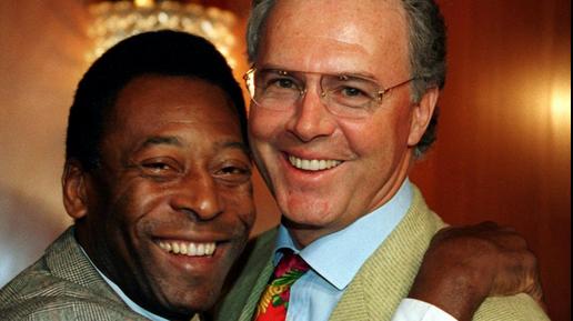 Pelé e Franz Beckenbauer, que foram companheiros no Cosmos