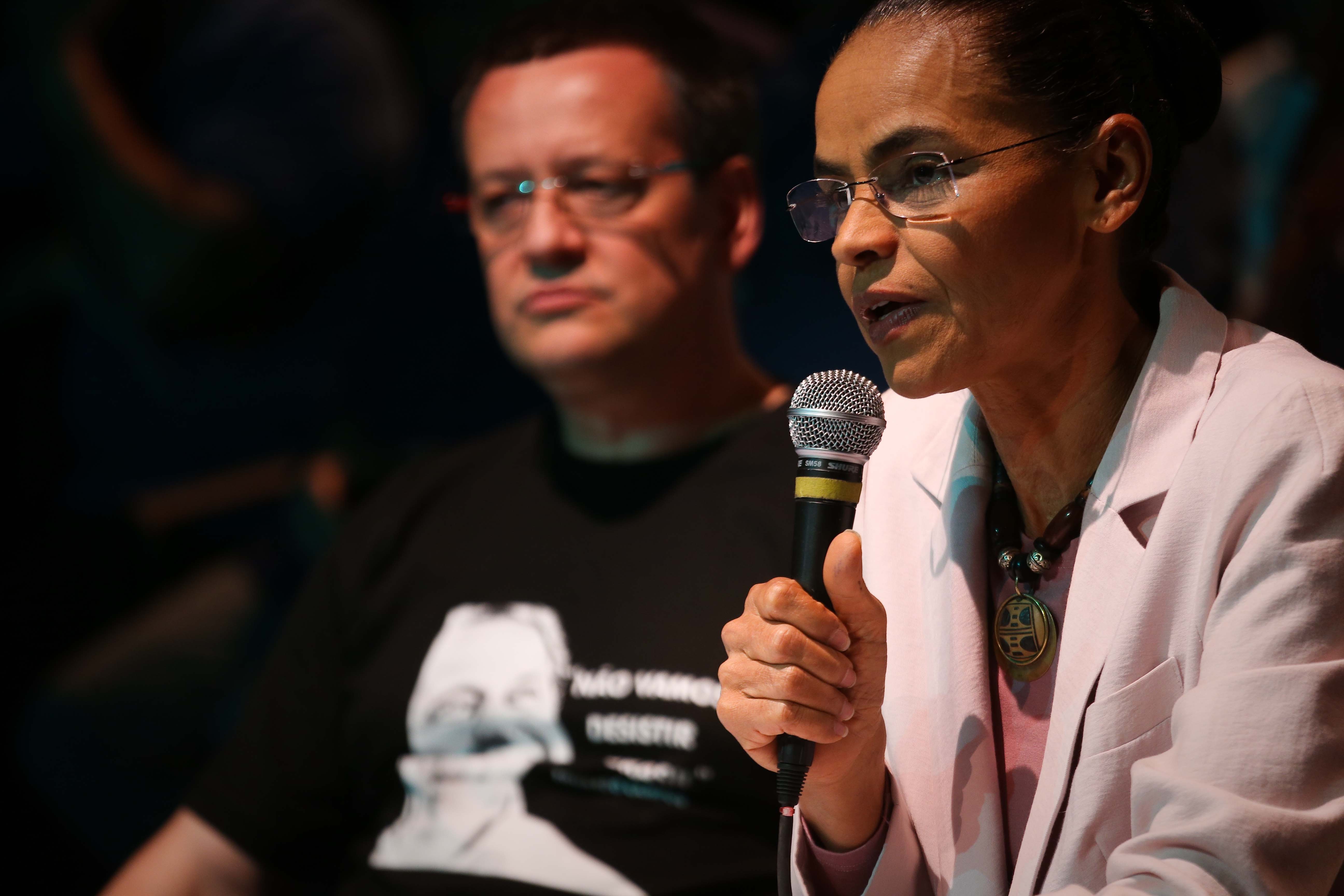 Marina Silva anuncia apoio ao candidato à Presidência da República, Aécio Neves (PSDB), no segundo turno das eleições
