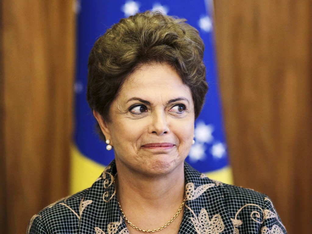 A presidente Dilma Rousseff no Palácio do Planalto, em Brasília - 24/04/2015