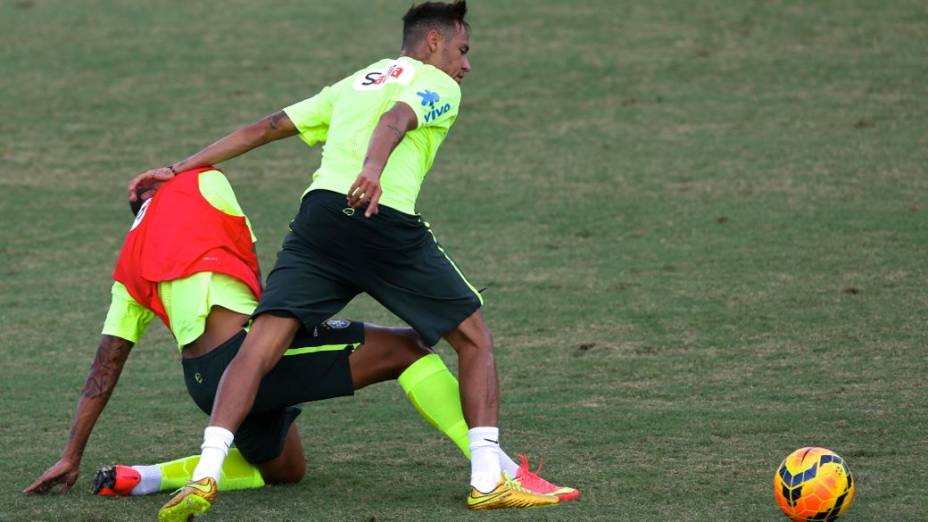 Neymar no primeiro treino do Brasil para o amistoso contra a Colômbia, em Miami