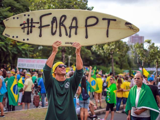 Manifestação contra o governo do PT em Porto Alegre