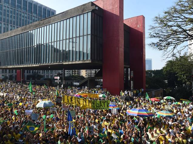 Manifestação em São Paulo contra o governo do PT