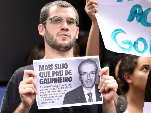 Estudantes acompanharam sessão sobre o processo contra o presidente da Câmara dos Deputados, Eduardo Cunha (PMDB-RJ)