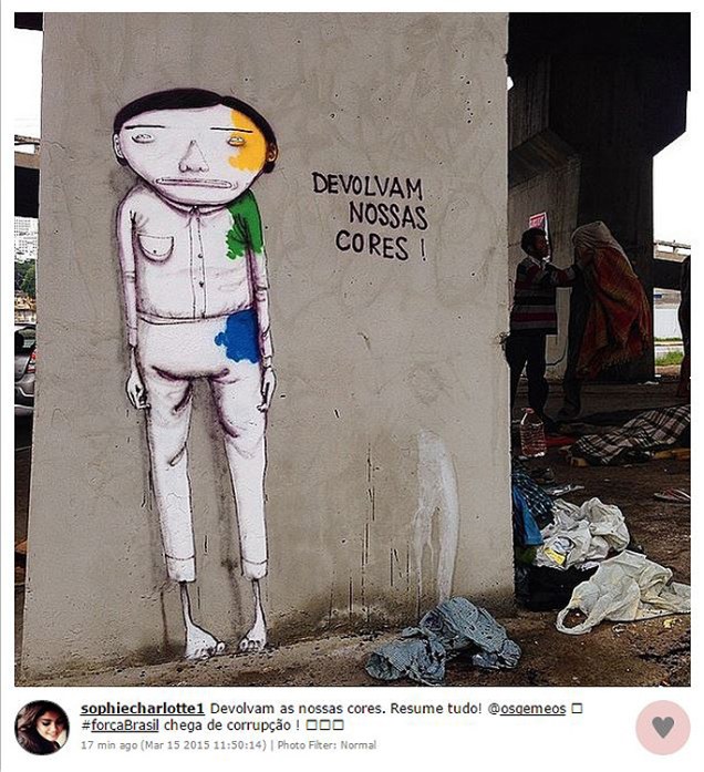 Sophie Charlotte se manifesta no Instagram sobre o protesto contra o governo Dilma