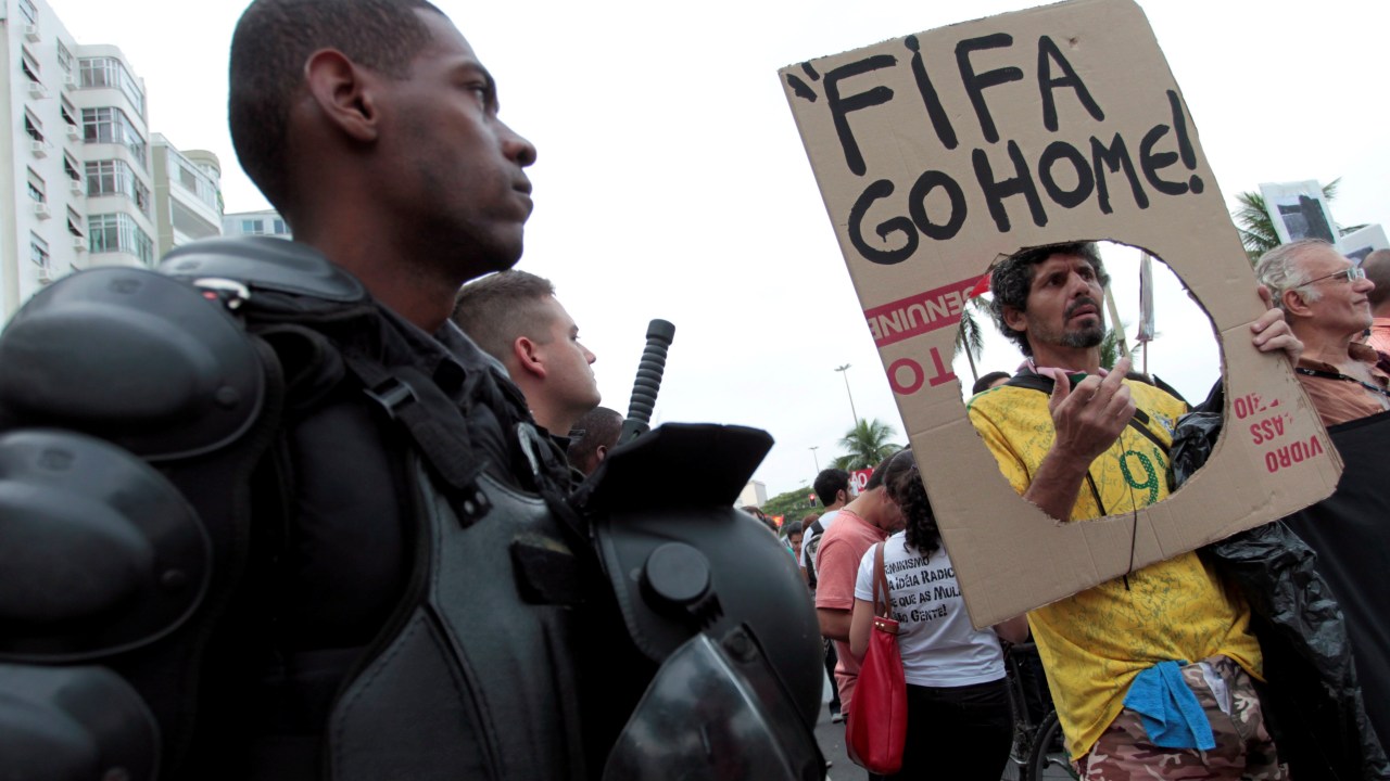 Manifestação contra a Copa do Mundo no Rio