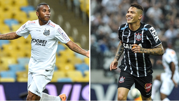 Robinho, do Santos, e Guerrero, do Corinthians: os destaques da noite na Copa do Brasil