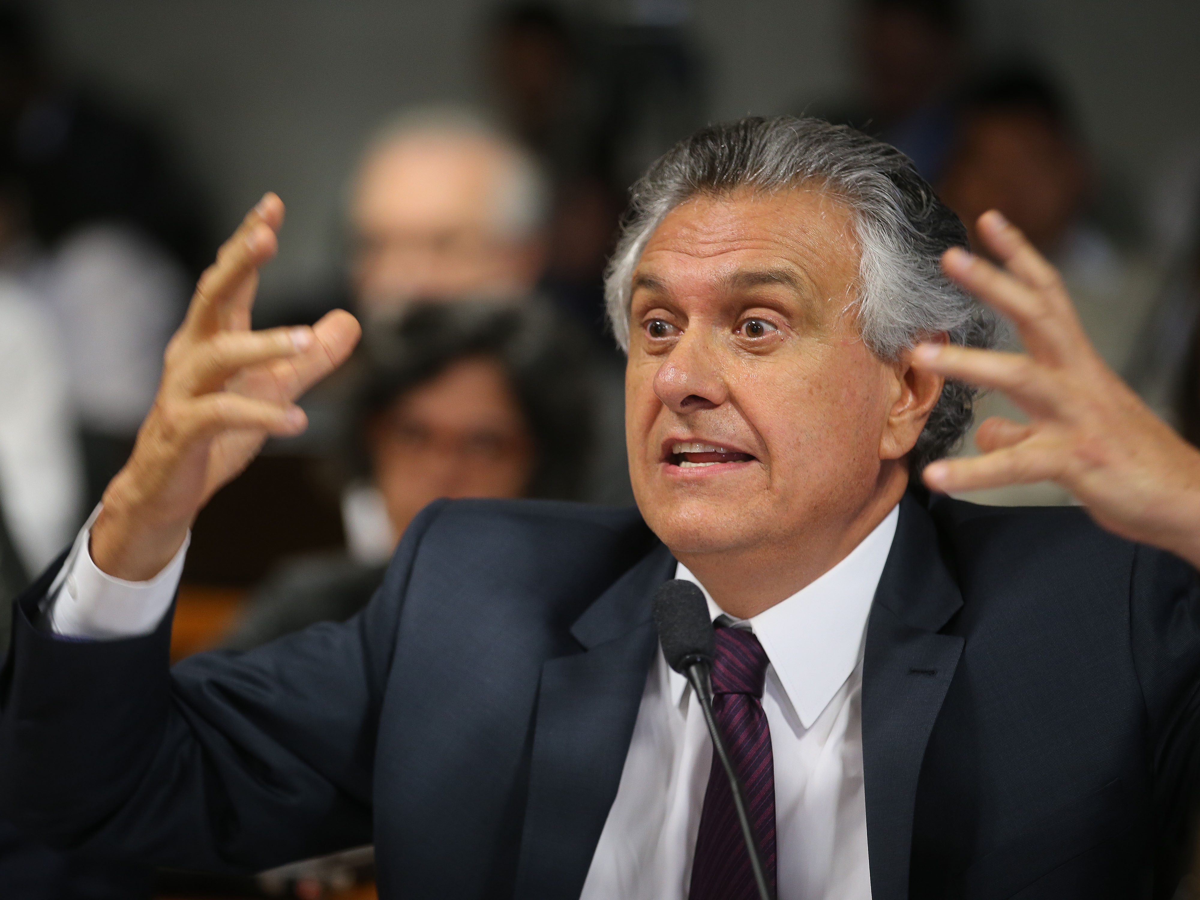 O senador Ronaldo Caiado (DEM-GO) fala durante audiência pública na CAE (Comissão de Assuntos Econômicos) do Senado Federal
