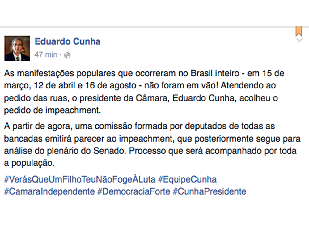 Publicação de Eduardo Cunha