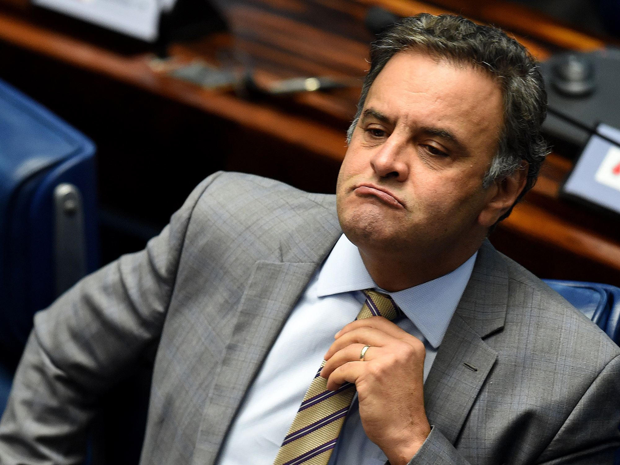 Aécio Neves no plenário do Senado