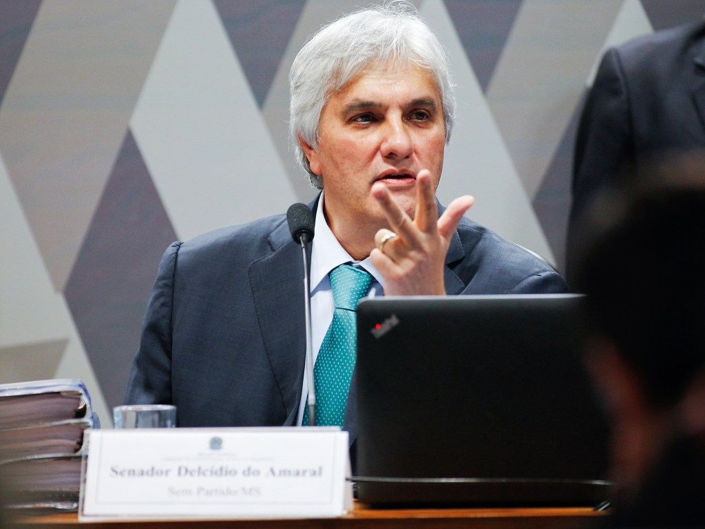 O senador Delcídio do Amaral, durante reunião do Conselho de Ética, em Brasília (DF) - 09/05/2016
